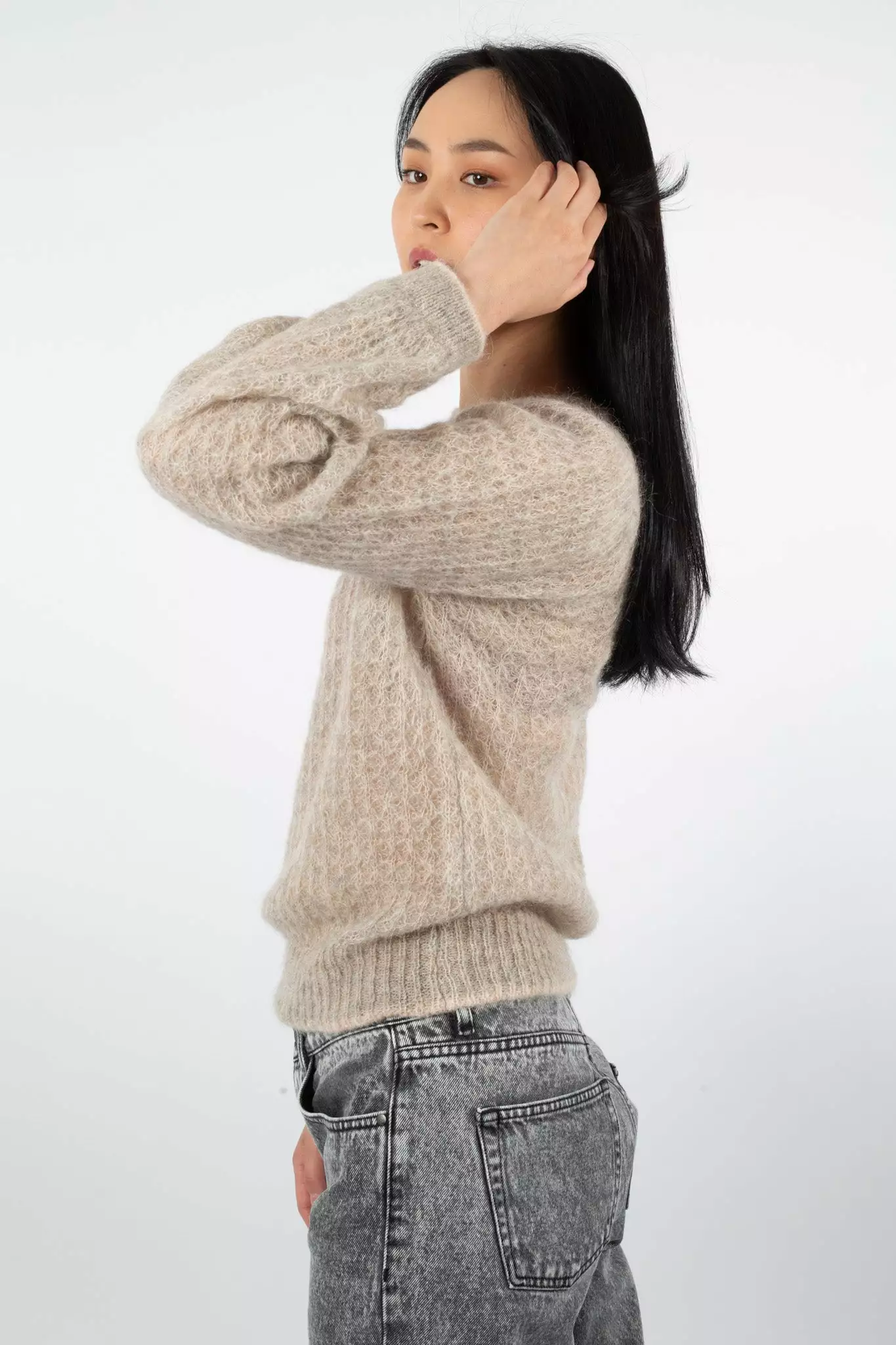 Second Female Brett Knit O-Neck - Parchment 5 Second Female Brett Knit O-Neck - Parchment - Bilde 5