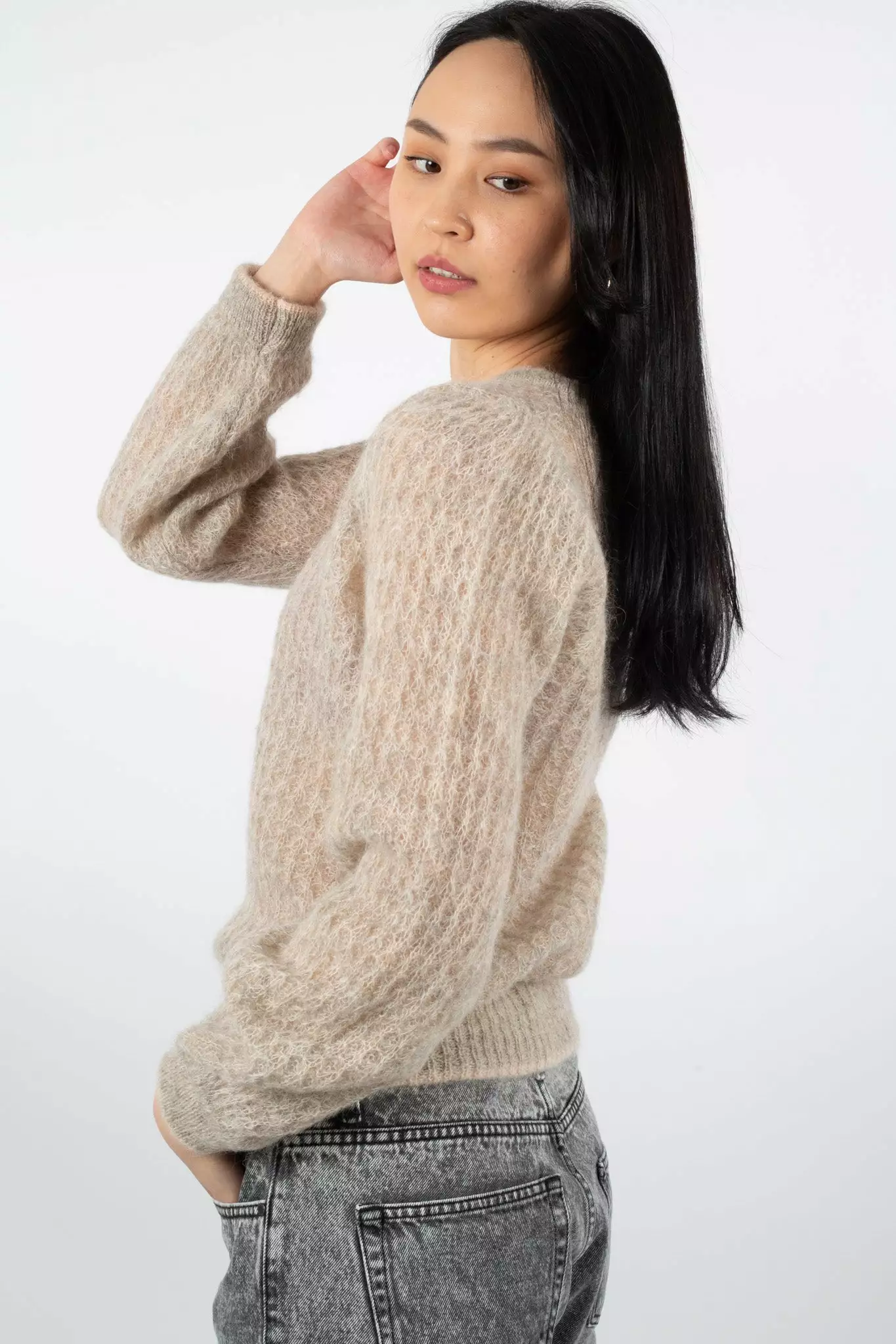 Second Female Brett Knit O-Neck - Parchment 4 Second Female Brett Knit O-Neck - Parchment - Bilde 4