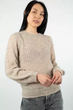 Second Female Brett Knit O-Neck - Parchment 13 Second Female Brett Knit O-Neck - Parchment -Second Female Salg 01.04 5411