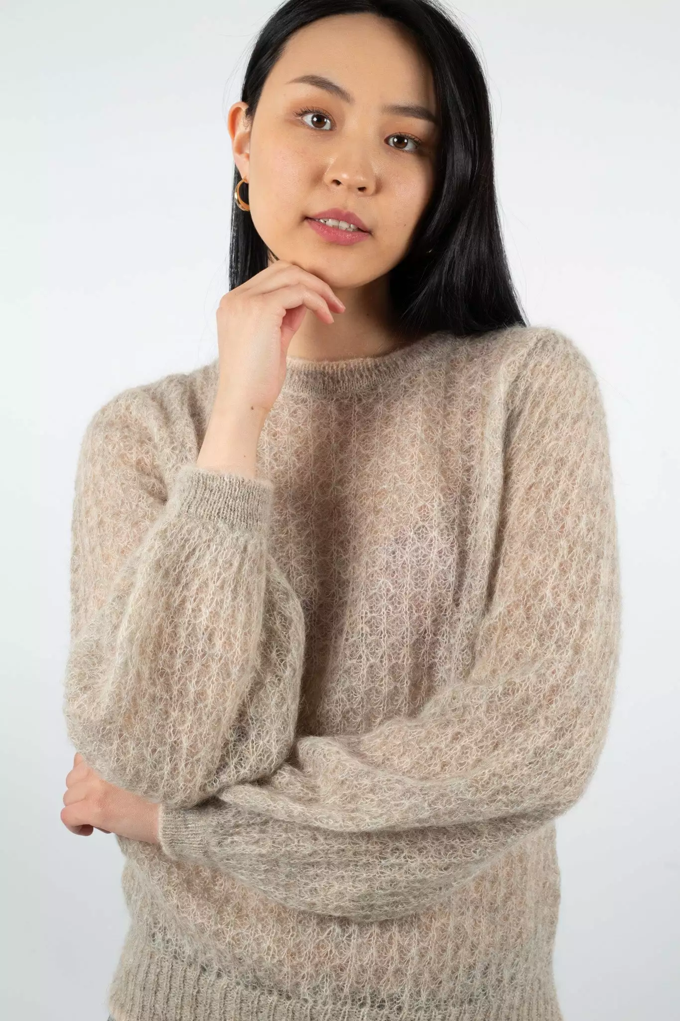 Second Female Brett Knit O-Neck - Parchment 2 Second Female Brett Knit O-Neck - Parchment - Bilde 2