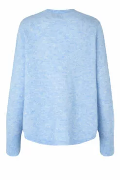 Second Female Brook Knit New Short Cardigan - Brunnera Blue -Second Female Salg 52041 5028 BROOK KNIT NEW SHORT CARDIGAN BRUNNERA BLUE 2