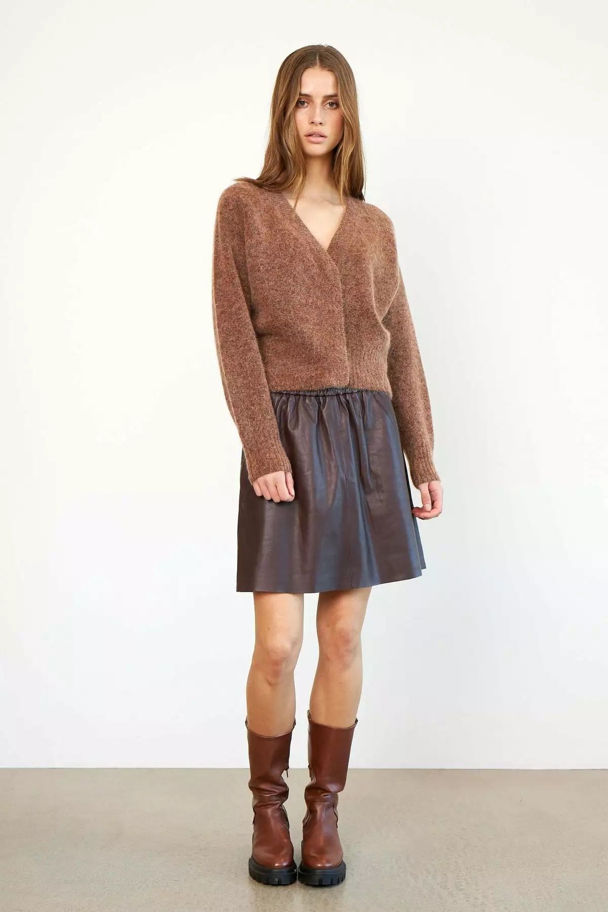 Second Female Brook Knit Boxy Cardigan - Copper Brown 3 Second Female Brook Knit Boxy Cardigan - Copper Brown - Bilde 3