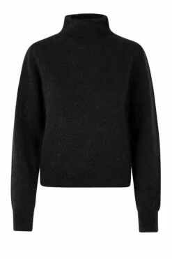 Second Female Brooky Knit Glitter Volumen T-Neck - Black