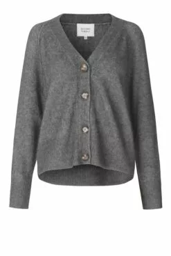 Second Female Ezra Knit Cardigan - Dark Grey Melange