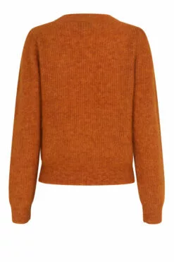 Second Female Brooky Knit Puff O-Neck - Cinnamon Stick -Second Female Salg 54354 6022 BROOKY KNIT PUFF O NECK CINNAMON STICK 2