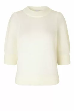 Second Female Brook Knit Puff SS - White Swan