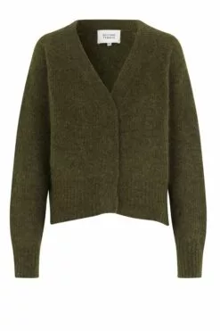 Second Female Brooky Knit Boxy Cardigan - Burnt Olive