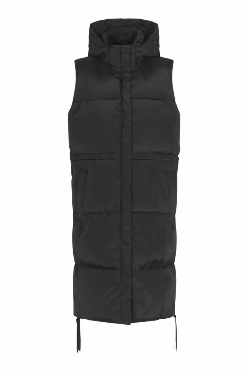 Second Female Buffie Maxi Waistcoat - Black -Second Female Salg 55127 8001 BUFFIE MAXI WAISTCOAT BLACK