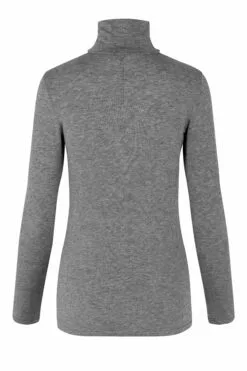 Second Female Matima T-Neck Tee - Grey Melange -Second Female Salg 55201 7002 MATIMA T NECK TEE GREY MELANGE 2