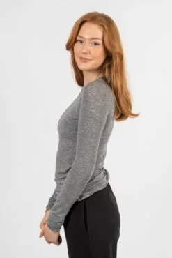 Second Female Matima O-Neck Tee - Grey Melange -Second Female Salg 55473 7002 mod MatimaO NeckTee GreyMelange 3