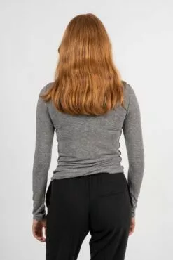 Second Female Matima O-Neck Tee - Grey Melange -Second Female Salg 55473 7002 mod MatimaO NeckTee GreyMelange 5