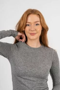 Second Female Matima O-Neck Tee - Grey Melange -Second Female Salg 55473 7002 mod MatimaO NeckTee GreyMelange 7