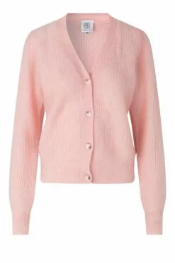 Second Female Brooky Knit Puff Cardigan - Silver Pink