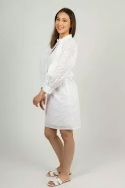 Second Female Calendula Dress - White -Second Female Salg 55742 1001 mod CalendulaDress White 1