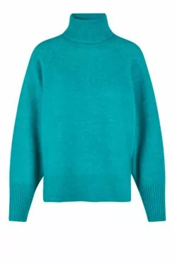 Second Female Brook Knit Oversize T-Neck - Tropical Green