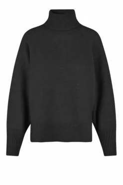 Second Female Brook Knit Oversize T-Neck - Black