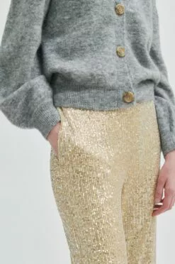 Second Female Shine On Trousers - Silver -Second Female Salg 56494 7019 12