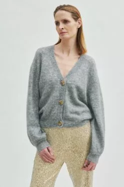 Second Female Shine On Trousers - Silver -Second Female Salg 56494 7019 13