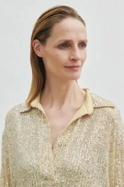 Second Female Shine On Blouse - Silver -Second Female Salg 56636 7019 12