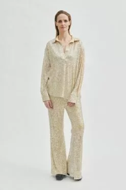 Second Female Shine On Blouse - Silver -Second Female Salg 56636 7019 14