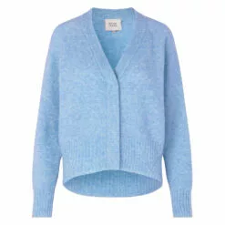 Second Female Brook Knit Boxy Cardigan - Bel Air Blue