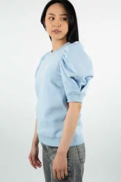 Second Female Miami Sweat Tee - Pale Sky Blue -Second Female Salg 8I6C2765