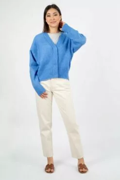 Second Female Brook Knit Boxy Cardigan - Bel Air Blue -Second Female Salg 8I6C7556