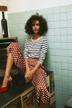 Second Female Spotty HW Trousers - Rustic Brown -Second Female Salg 945RC3jIS65hVEYk2PDA second female ss19 05 0214