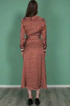 Second Female Spotty Wrap Dress - Rustic Brown -Second Female Salg AMkKhqMlRci9kqdPm3B6 IMG 9274