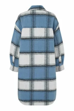 Second Female Ethel Coat - Blue Bonnet -Second Female Salg ETHEL COAT WHTE CHECK 2