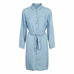 Second Female Sophia LS Shirt Dress - Light Blue Denim