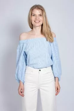 Second Female Veras No Shoulder Blouse - Little Boy Blue -Second Female Salg IoCIdBERayW1fnOHpIXz IMG 5595