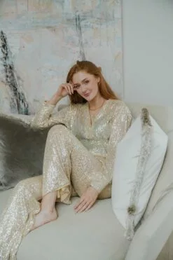 Second Female Shine On Trousers - Silver -Second Female Salg Kampanje uke42 173 3a9350d8 8753 44ec 87ae 65e4c8369c21