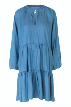Second Female Lilla LS Dress - Blue Denim