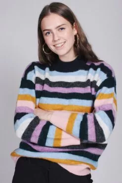 Second Female Maville Knit Loose Multi O-neck - English Lavender -Second Female Salg MQDenrcxQfmvWKuFc7Zv Attachment 1