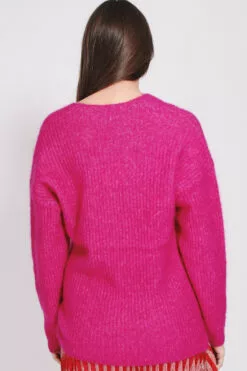 Second Female Aloa Knit V-neck - Fuchsia Red -Second Female Salg Q1bl1BFTKKoXgQBQ8qAC 7817F370 2EB5 41D0 94E8 CC0821269CF6