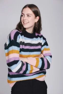 Second Female Maville Knit Loose Multi O-neck - English Lavender -Second Female Salg S3TXmWBTRauezM7ytDxB Attachment 4