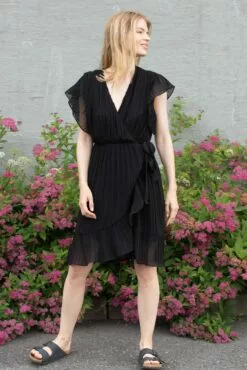 Second Female Mounce Wrap Dress - Black -Second Female Salg S65kSMGwSROFnpQNIs1V IMG 5010