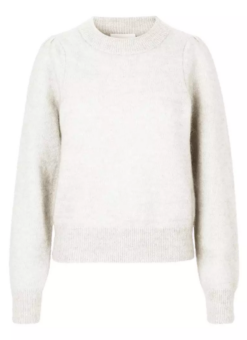 Second Female Brook Knit Volumen O-Neck - Off White