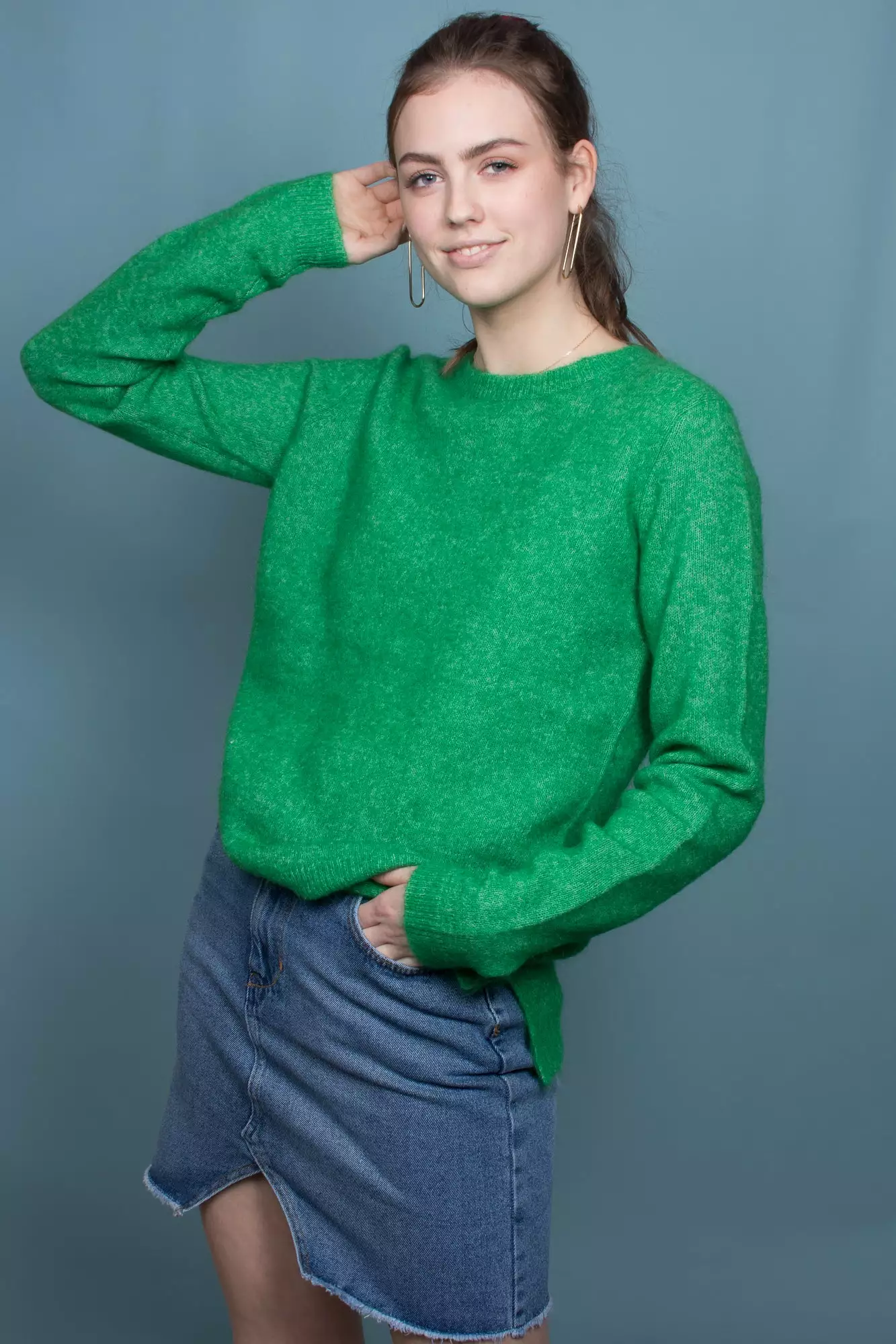 Second Female Brook Knit New O-Neck - Medium Green 5 Second Female Brook Knit New O-Neck - Medium Green - Bilde 5