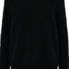 Second Female Brook Knit Raw O-neck - Black