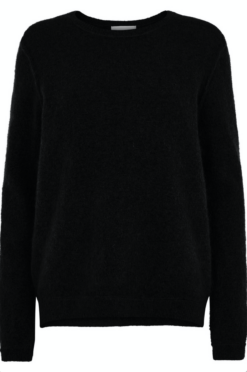 Second Female Brook Knit Raw O-neck - Black