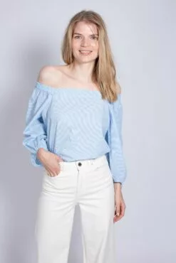 Second Female Veras No Shoulder Blouse - Little Boy Blue -Second Female Salg WOQuLxh5QIuuFpKWCsjY IMG 5596