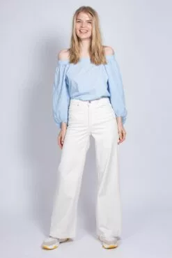 Second Female Veras No Shoulder Blouse - Little Boy Blue -Second Female Salg aCZp75uRTaAdzUNrAs3w IMG 5588