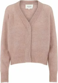 Second Female Brook Knit Boxy Cardigan - Woodrose