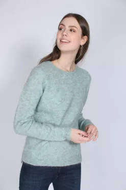 Second Female Brook Knit New O-neck - Aqua Haze -Second Female Salg cUcM5TdISWyUlhwsFSur IMG 3690