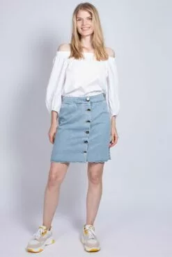 Second Female Paras No Shoulder Blouse - White -Second Female Salg f2Cv9qpbQCkYk9dcBrfy IMG 5583