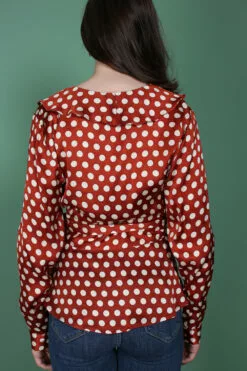 Second Female Spotty Wrap Blouse - Rustic Brown -Second Female Salg f5p5Wc8YSM6865SwrY0m IMG 0266