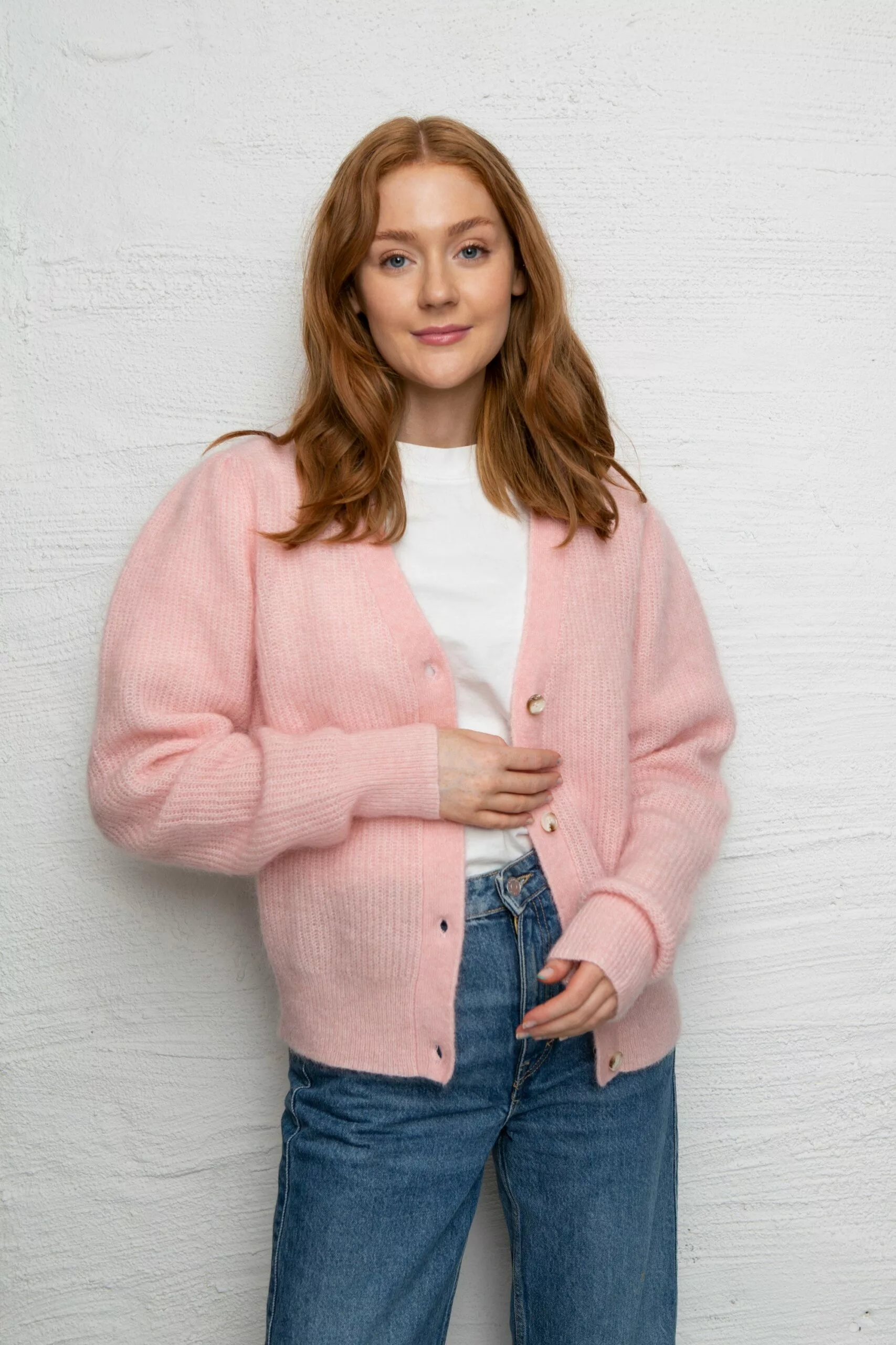 Second Female Brooky Knit Puff Cardigan - Silver Pink 4 Second Female Brooky Knit Puff Cardigan - Silver Pink - Bilde 4