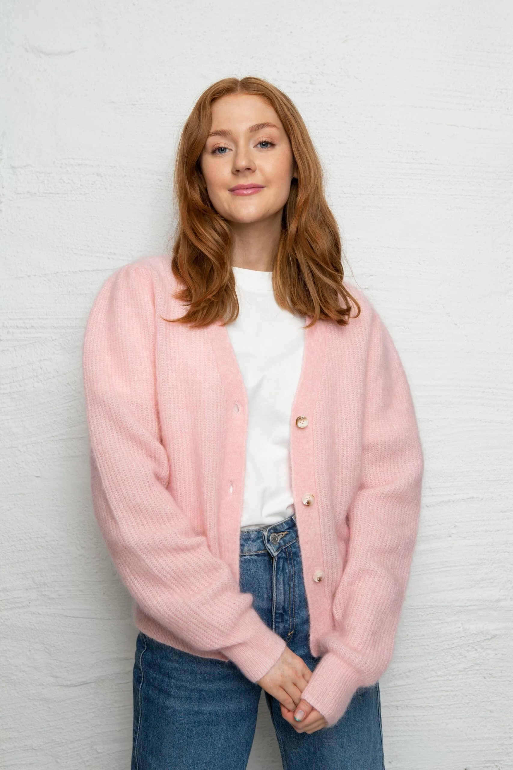 Second Female Brooky Knit Puff Cardigan - Silver Pink 2 Second Female Brooky Knit Puff Cardigan - Silver Pink - Bilde 2